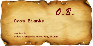 Oros Bianka névjegykártya